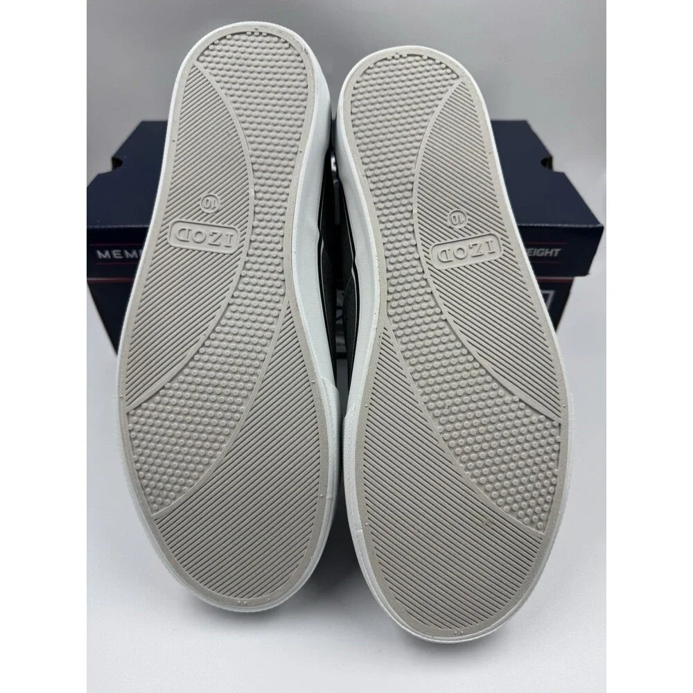 Izod Men's Rangley Canvas Memory Foam Gray Lace Up Sneaker Shoes Size 10 New